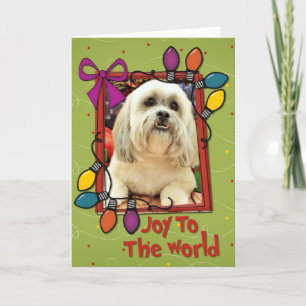 Cartes Pour Fêtes Annuelles Noël - Lhassa Apso - Solo