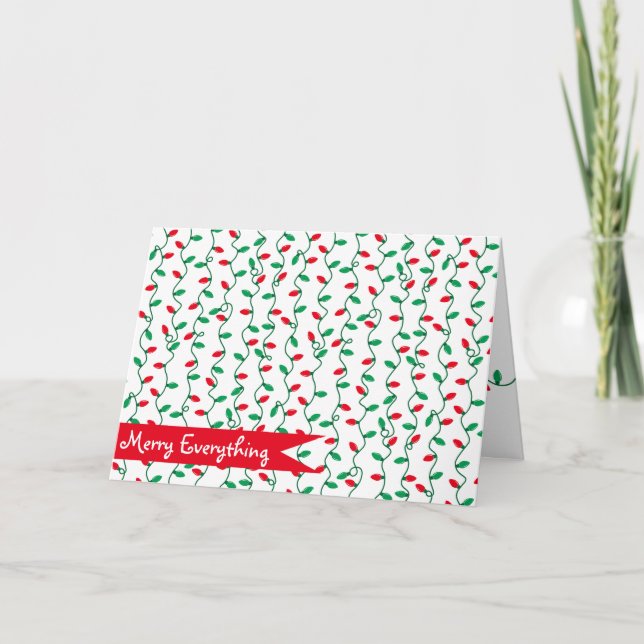 Cartes Pour Fêtes Annuelles Noël Light Stripes l Salutation de Noël (Devant)