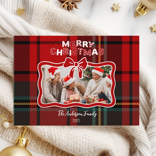 Cartes Pour Fêtes Annuelles Noël lunique rouge rétro (Créateur téléchargé)