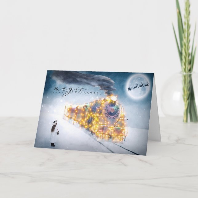 Cartes Pour Fêtes Annuelles Noël - Magie de Noël - Train (Devant)