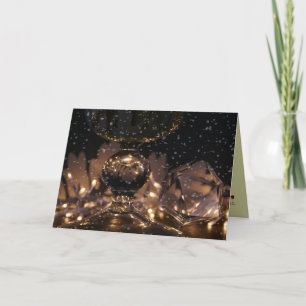 Cartes Pour Fêtes Annuelles Noël magique avec verre de cristal et neige