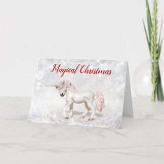 Cartes Pour Fêtes Annuelles Noël magique de licorne