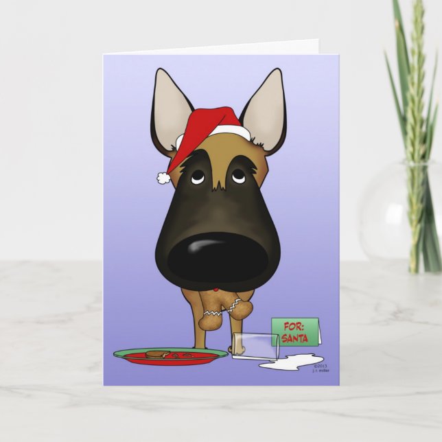 Cartes Pour Fêtes Annuelles Noël Malinois - Ho Ho Ho ? ? ? (Devant)