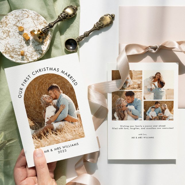 Cartes Pour Fêtes Annuelles Noël Marié Arche Multi Photo Noël (Créateur téléchargé)