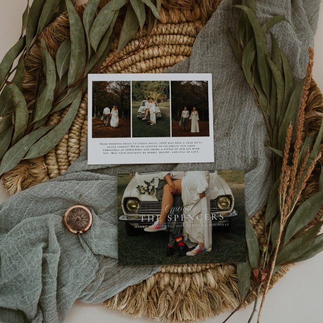 Cartes Pour Fêtes Annuelles Noël marié | Première photo de vacances (Créateur téléchargé)