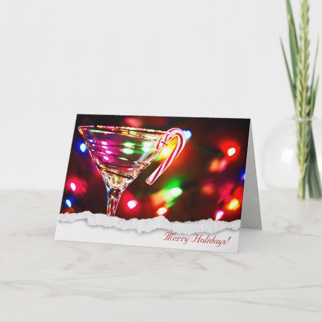 Cartes Pour Fêtes Annuelles Noël Martini avec du sucre de canne (Devant)