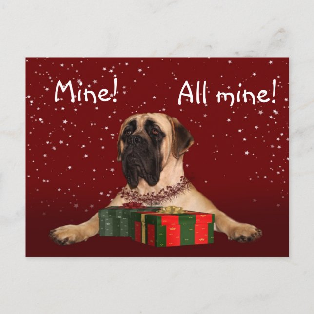 Cartes Pour Fêtes Annuelles Noël Mastiff (Devant)