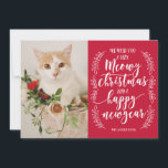Cartes Pour Fêtes Annuelles Noël Meowy<br><div class="desc">Souhaitez à vos amis et à votre famille un joli Noël avec un carte photo de vacances personnalisé avec le nom de votre chat et la photo!</div>