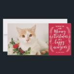 Cartes Pour Fêtes Annuelles Noël Meowy<br><div class="desc">Souhaitez à vos amis et à votre famille un joli Noël avec un carte photo de vacances personnalisé avec le nom de votre chat et la photo!</div>