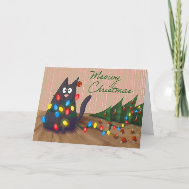 Cartes Pour Fêtes Annuelles Noël Meowy (Devant)