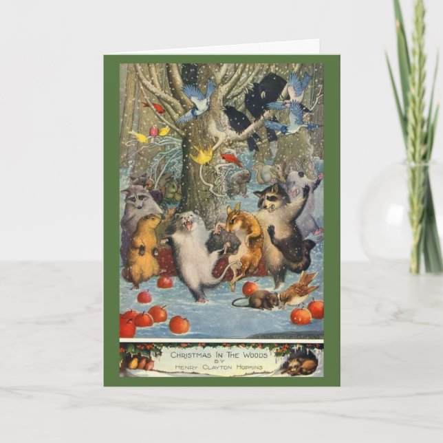 Cartes Pour Fêtes Annuelles Noël mignon dans les bois (Devant)