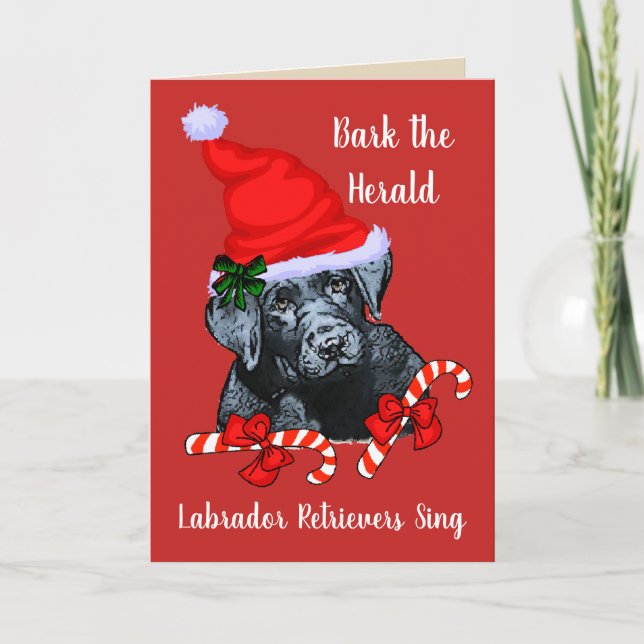 Cartes Pour Fêtes Annuelles Noël mignon de labrador retriever (Devant)