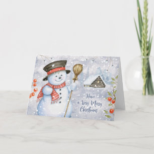 Cartes Pour Fêtes Annuelles Noël mignon snowman