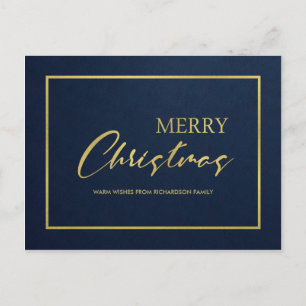 CARTES POUR FÊTES ANNUELLES NOËL MINIMAL JAUNE DE MARINE FORMEL GOLD VELVET