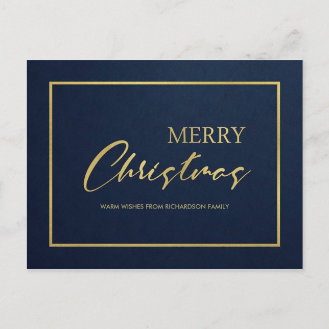 CARTES POUR FÊTES ANNUELLES NOËL MINIMAL JAUNE DE MARINE FORMEL GOLD VELVET (Devant)