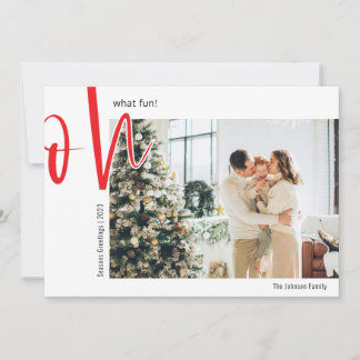 Cartes Pour Fêtes Annuelles Noël minimal | Oh quel plaisir | Photo de famille