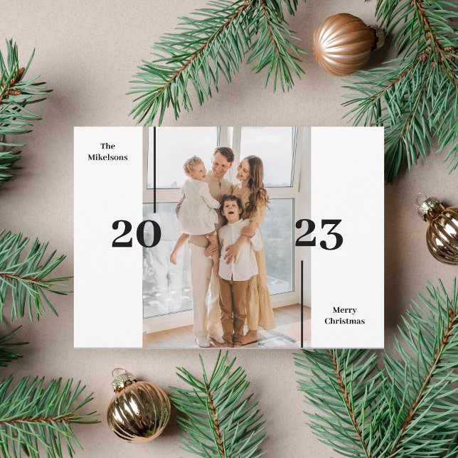 Cartes Pour Fêtes Annuelles Noël minimaliste Élégant Chic Simple Photo (Créateur téléchargé)