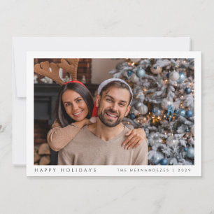 Cartes Pour Fêtes Annuelles Noël minimaliste moderne photo de famille verte