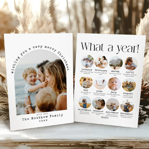 Cartes Pour Fêtes Annuelles Noël minimaliste Quelle année photo Collage
