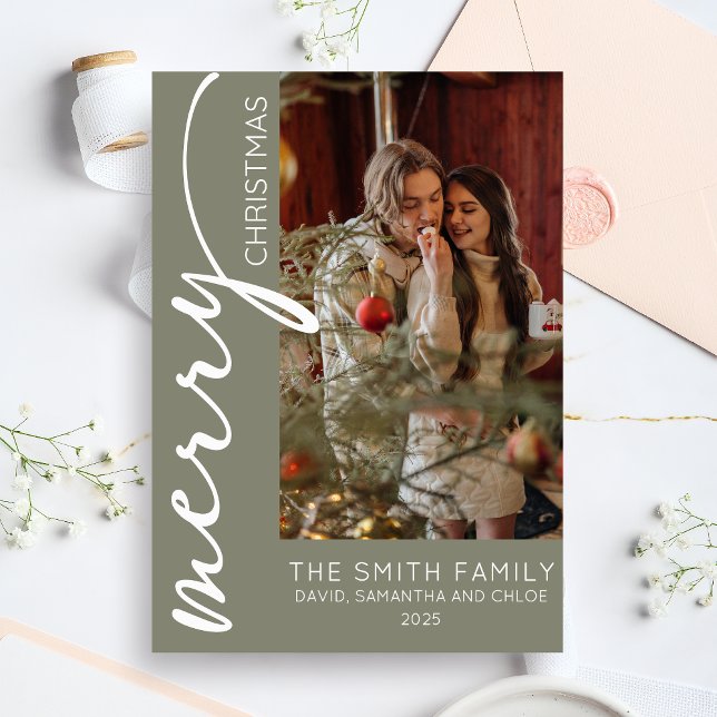 Cartes Pour Fêtes Annuelles Noël Moderne (Modern Merry Christmas Holiday Card )