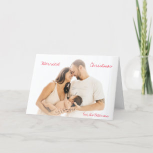 Cartes Pour Fêtes Annuelles Noël Moderne avec Texte Rouge Minimaliste Photo