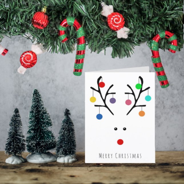 Cartes Pour Fêtes Annuelles Noël Moderne Fantaisiste Renne de Noël (Créateur téléchargé)
