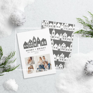 Cartes Pour Fêtes Annuelles Noel moderne minimaliste maisons nordiques 3 photo