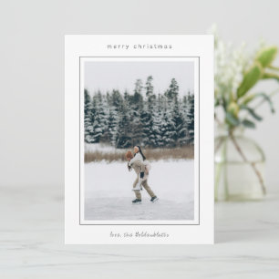 Cartes Pour Fêtes Annuelles Noël Moderne Photo Minimaliste de Bordure