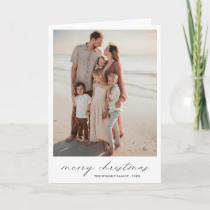 Cartes Pour Fêtes Annuelles Noël Moderne Photo Minimaliste Élégant