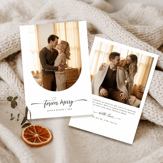 Cartes Pour Fêtes Annuelles Noël moderne pour toujours Joyeux nouvel arc photo (Créateur téléchargé)