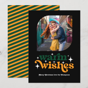 Cartes Pour Fêtes Annuelles Noël Moderne Rétro Lumineux et Éclatant Photo