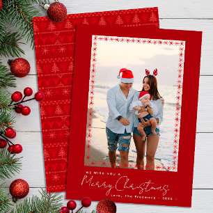 Cartes Pour Fêtes Annuelles Noël moderne rouge nordique