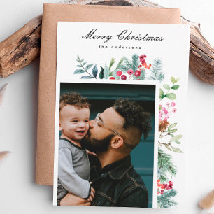 Cartes Pour Fêtes Annuelles Noël Moderne Traditionnel Personnalisé Fête de Noë