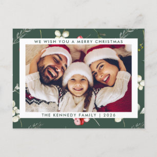Cartes Pour Fêtes Annuelles Noël moderne Végétation d'hiver moderne Photo