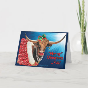 Cartes Pour Fêtes Annuelles Noël "MOO-ey", vache de Londres