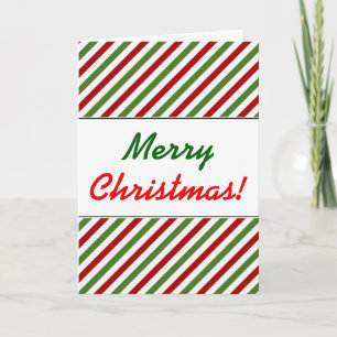 Cartes Pour Fêtes Annuelles Noël ; Motif rayé rouge, blanc et vert