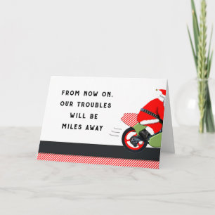 Cartes Pour Fêtes Annuelles Noël moto