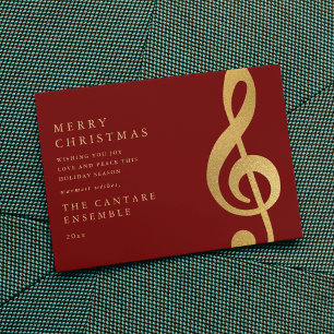 Cartes Pour Fêtes Annuelles Noël Musique Clé de Sol Or Élégant
