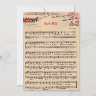 Cartes Pour Fêtes Annuelles Noël, musique de feuille ancienne, Sonnez les cloc