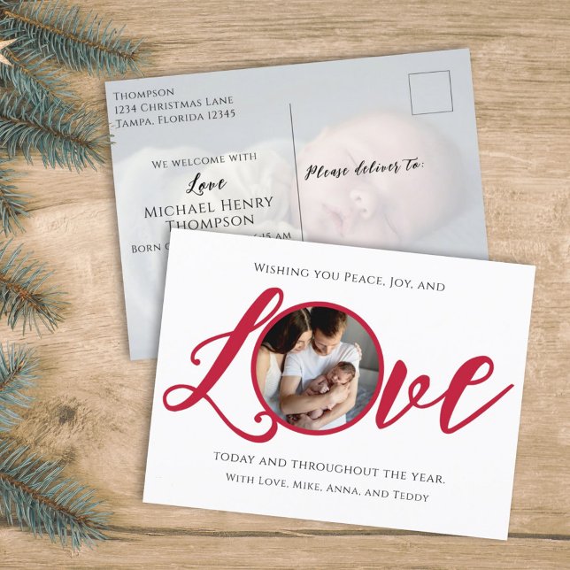 Cartes Pour Fêtes Annuelles Noël Naissance Vacances Amour Simple Typographie (Créateur téléchargé)