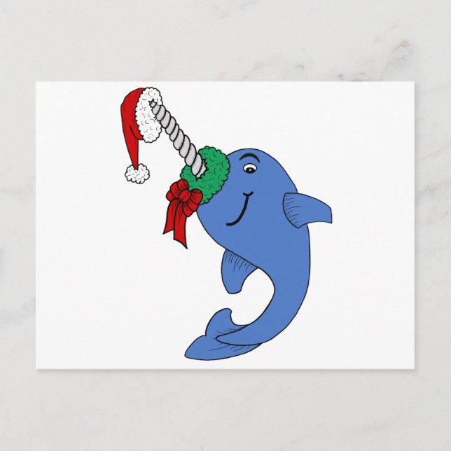 Cartes Pour Fêtes Annuelles Noël Narwhal (Devant)