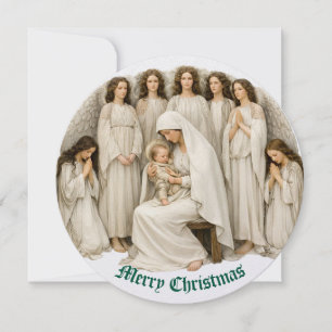 Cartes Pour Fêtes Annuelles Noël Nativité Marie & Enfant Jésus Coloré