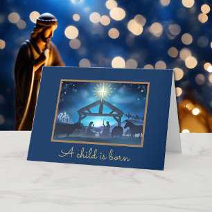 Cartes Pour Fêtes Annuelles Noël Nativité Religieuse Ajouter VOTRE Message