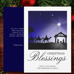 Cartes Pour Fêtes Annuelles Noël Nativité Scène Chrétienne Bénédiction Chrétie