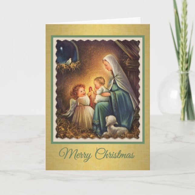 Cartes Pour Fêtes Annuelles Noël, Nativité, Vierge Marie, Christ Enfant, (Devant)