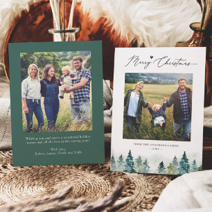 Cartes Pour Fêtes Annuelles Noel naturel : Pine Forest 2 Photo Joyeux Noël