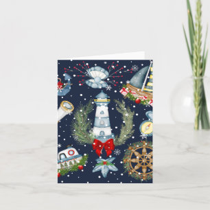 Cartes Pour Fêtes Annuelles Noël nautique