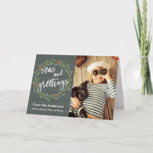 Cartes Pour Fêtes Annuelles Noël nautique avec votre photo