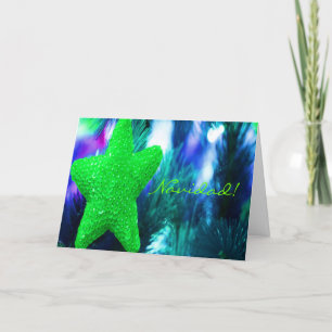 Cartes Pour Fêtes Annuelles Noël Navidad Green Star II