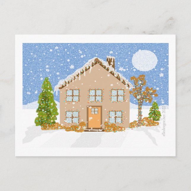 Cartes Pour Fêtes Annuelles Noël neige (Devant)